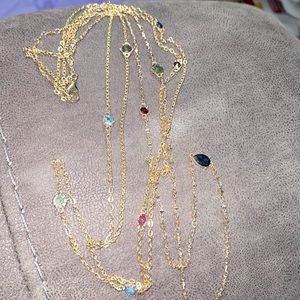 Crystal long necklace